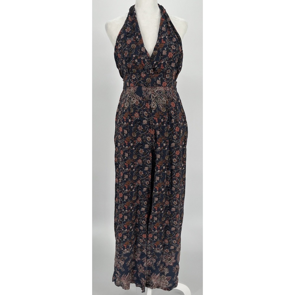 Dress Forum Jumpsuit Floral Halter Top Elastic Waist Beach Boho Coquette Small